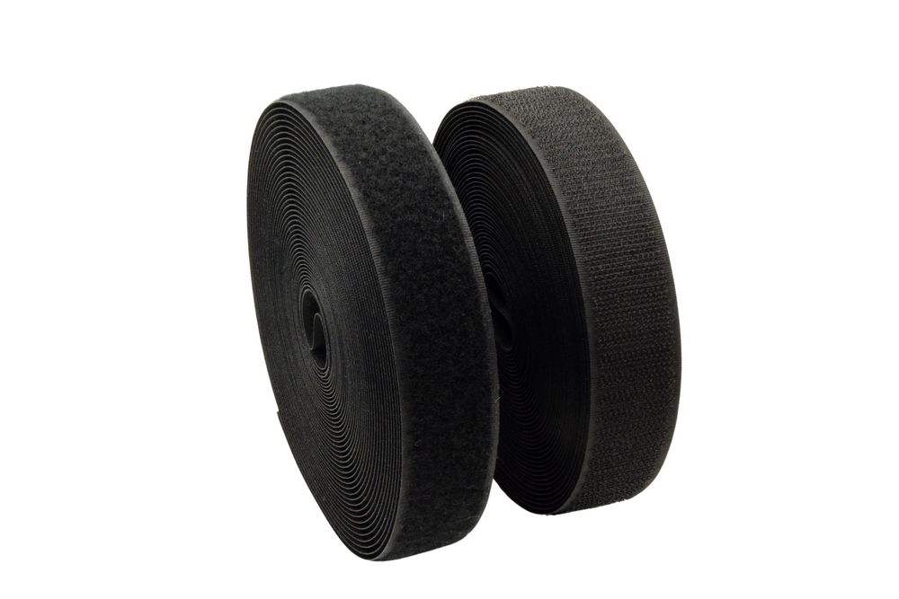 10 Meter Klettband Flausch u. Haken Schwarz 3 cm