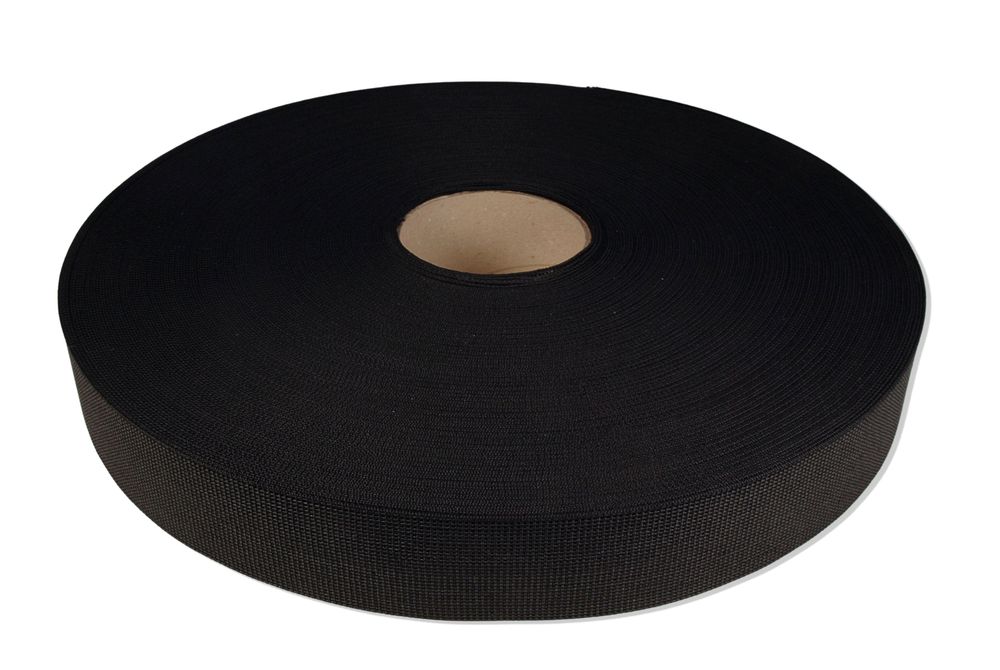 100 Meter Polster Gummi Gurt Elastikmaterial Schwarz Fest 6 cm breit Dehnung 25%