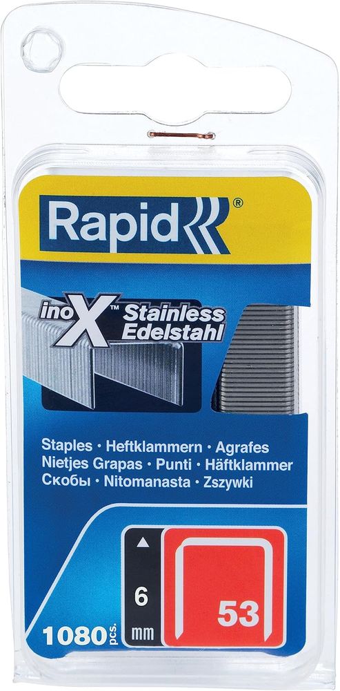 1080 Edelstahl Klammern Rapid Länge: 6mm 1/4" Typ 53