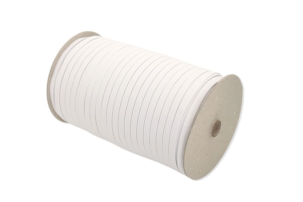 250 Meter Gummiband / Elastisches Nähband Weiss 8 mm breit Dehnung 185 %