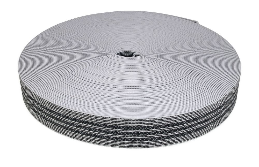 50 Meter Polster Gummigurte Elastikmaterial Anthrazit Fest 5 cm breit Dehnung 45 %