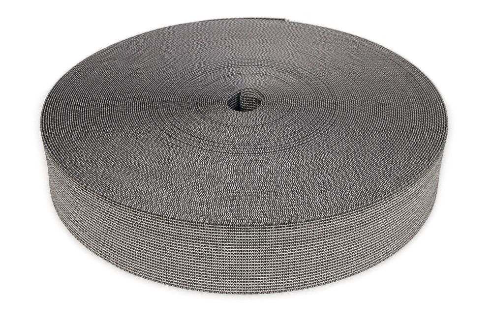 50 Meter Polster Gummigurte Elastikmaterial Schwarz/Weiß 6 cm breit Dehnung 65 %