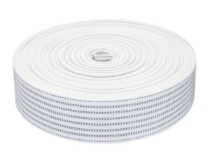 50 Meter Polster Gurt Polyester Unelastisch Fest Fixiert Weiß  / 8 Streifen