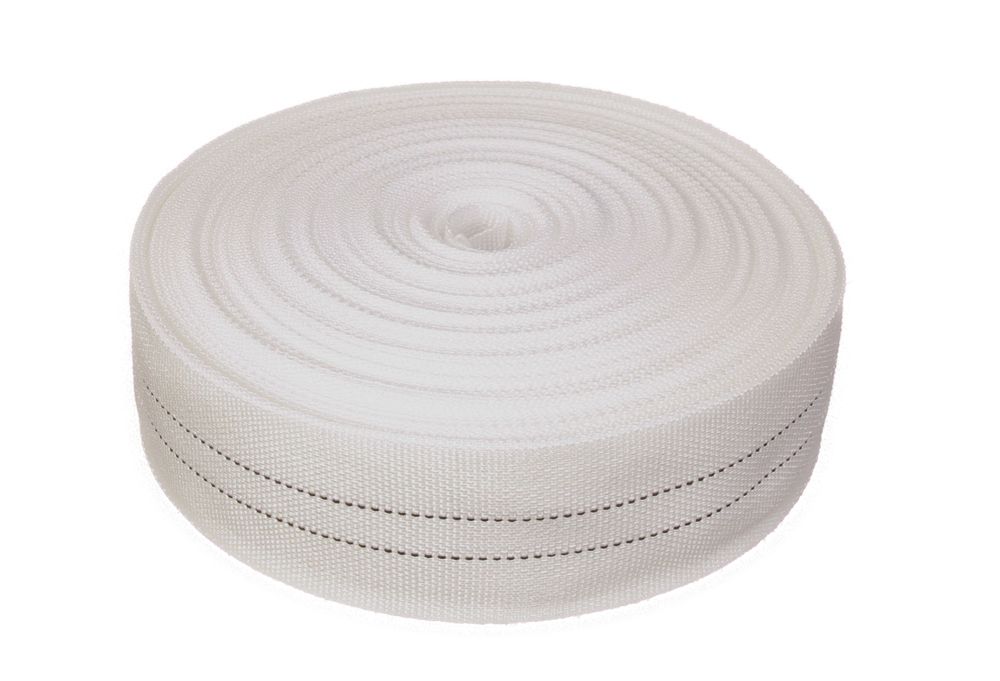 50 Meter Polster Gurte Polyester Unelastisch Weiß / 2 Streifen