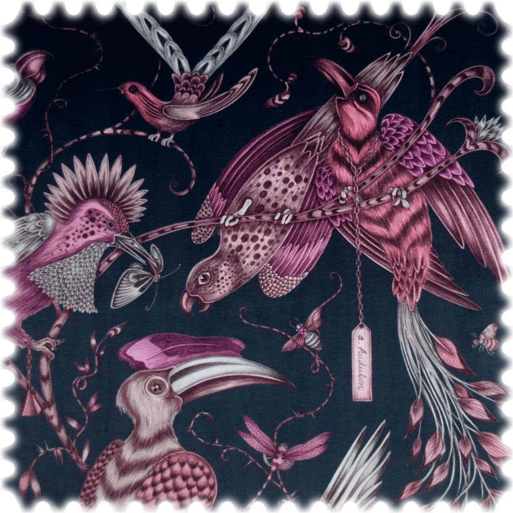 AKTION Clarke & Clarke Samt Velours Möbelstoff Audubon Pink Velvet