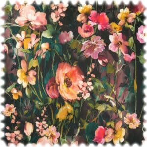 AKTION Clarke & Clarke Samt Velours Möbelstoff Wild Meadow Schwarz