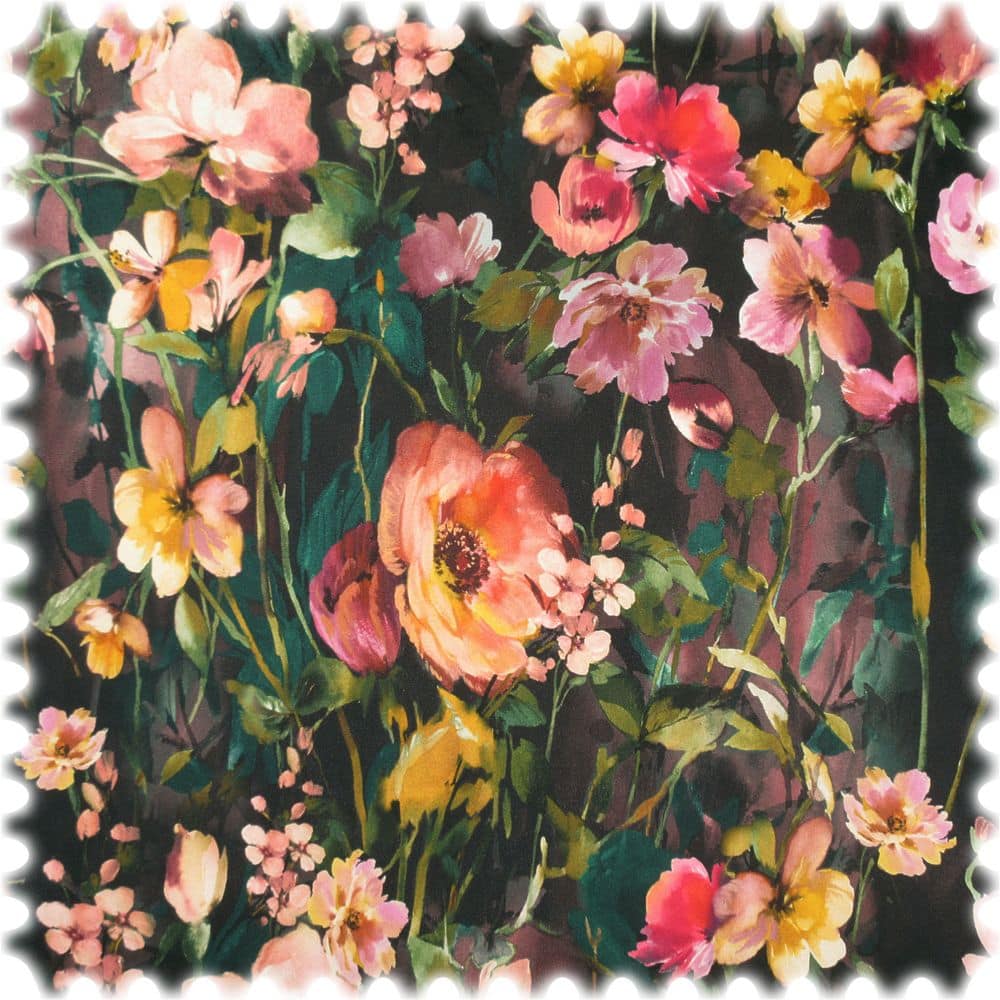 AKTION Clarke & Clarke Samt Velours Möbelstoff Wild Meadow Schwarz