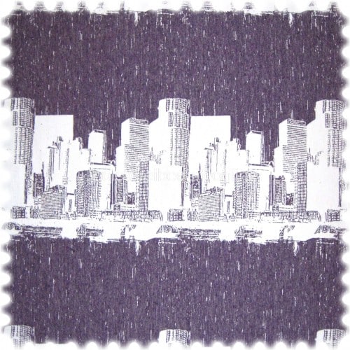 AKTION Flachgewebe Möbelstoff Manhatten Town Lila / Weiss