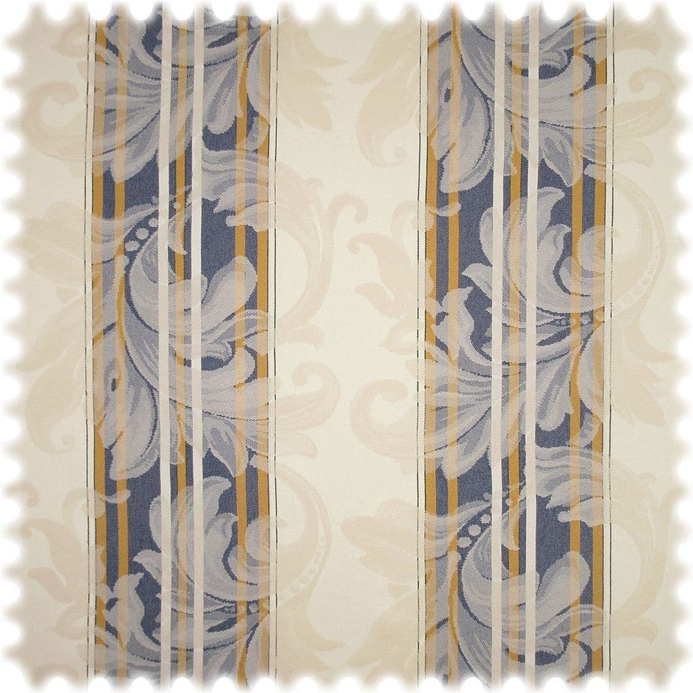 AKTION Jacquard Möbelstoff Barock Stripe Blau mit Fleckschutz