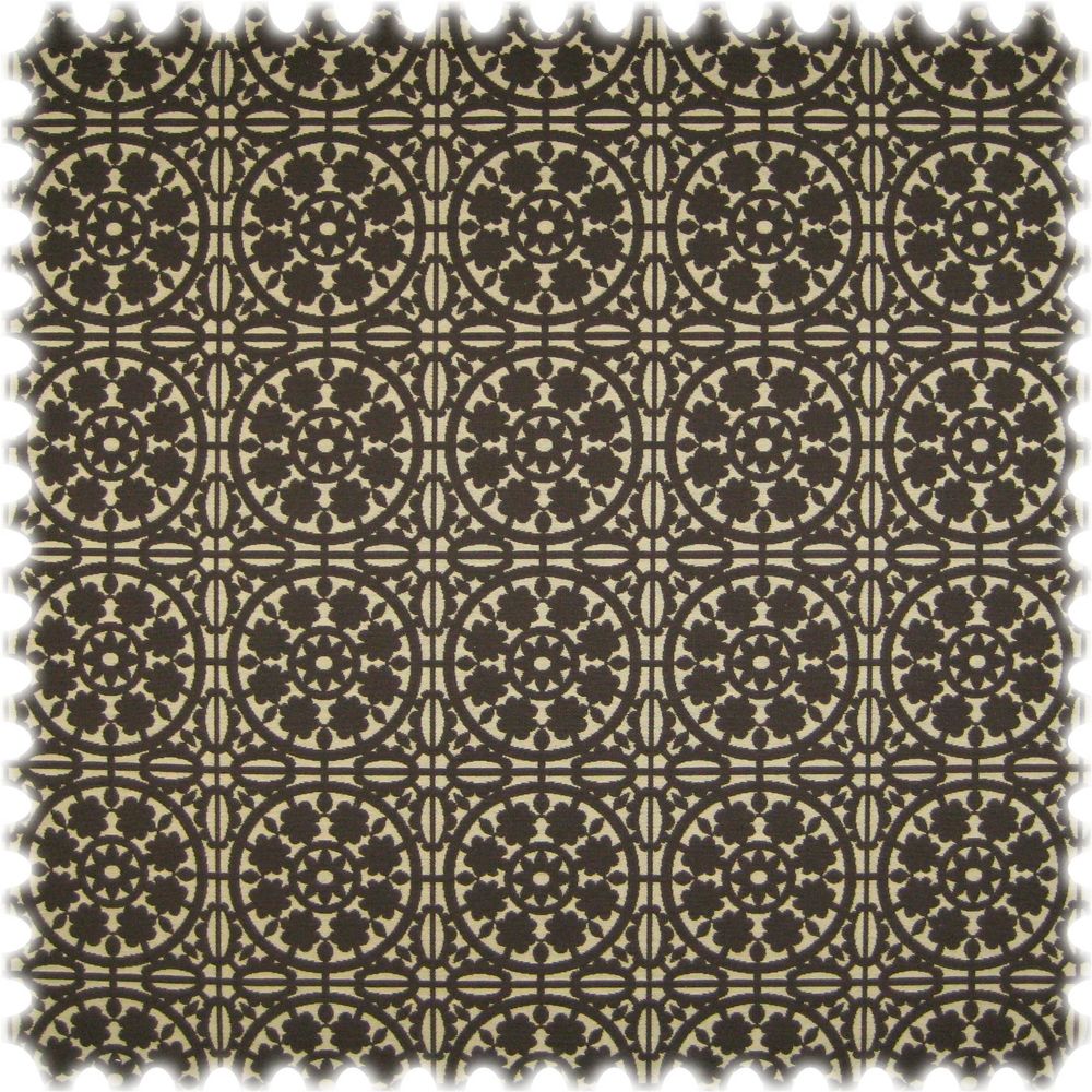 AKTION Landhaus Möbelstoff Messina Ornament Dunkelbraun