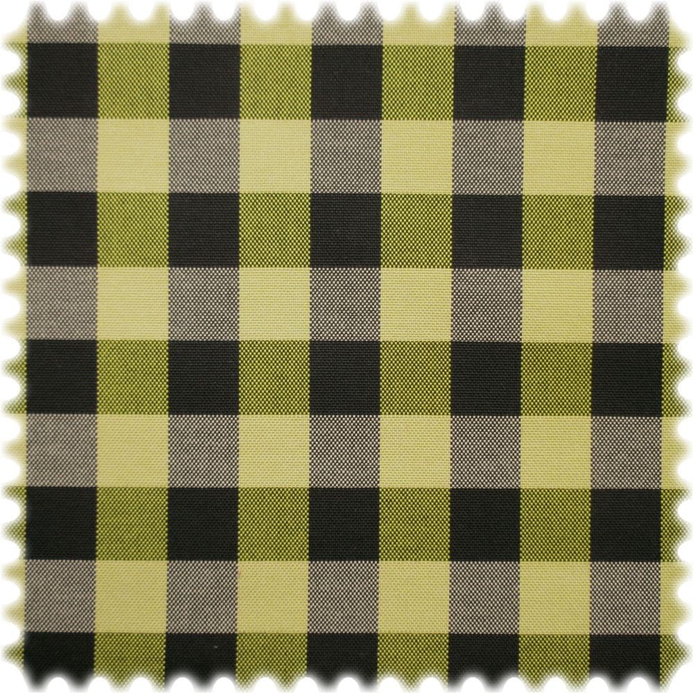 AKTION Reststück 3 Meter Trevira CS Karo Möbelstoff Sporty Check Schwarz / Grün