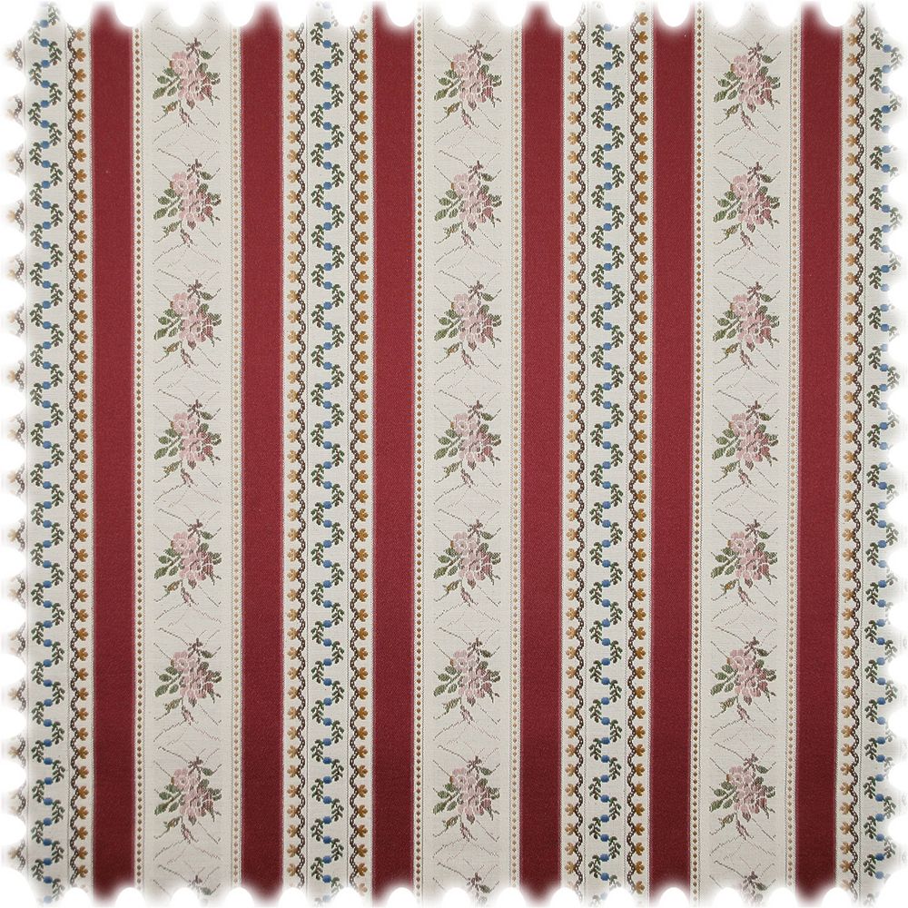 Biedermeier Streifen Möbelstoff Bordeaux