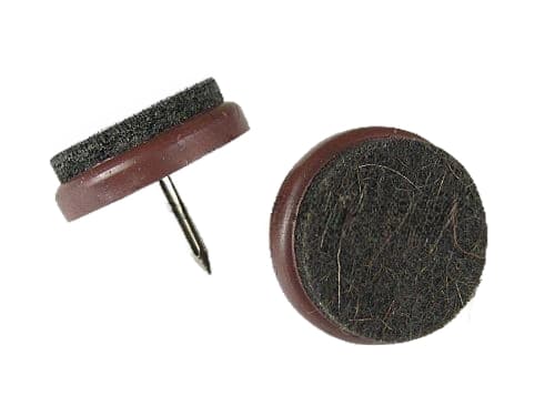 Filzgleiter zum Nageln mit braunem Filz 100 Stück ⌀ 24mm