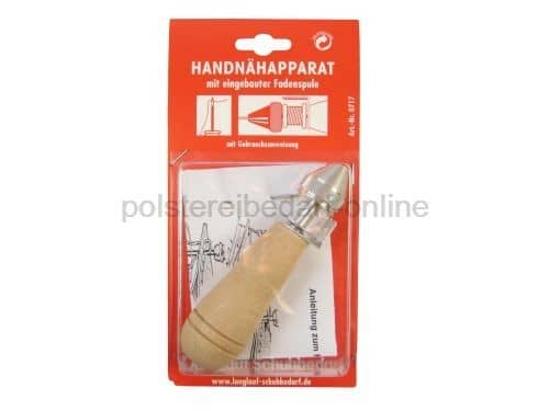 Handnähapparat mit eingebauter Fadenspule und einer stabilen Nadel