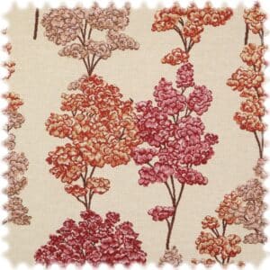 Jacquard Flachgewebe Möbelstoff Baum Rot