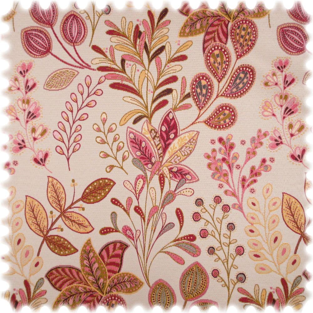 Jacquard Flachgewebe Möbelstoff Flores Fuchsia