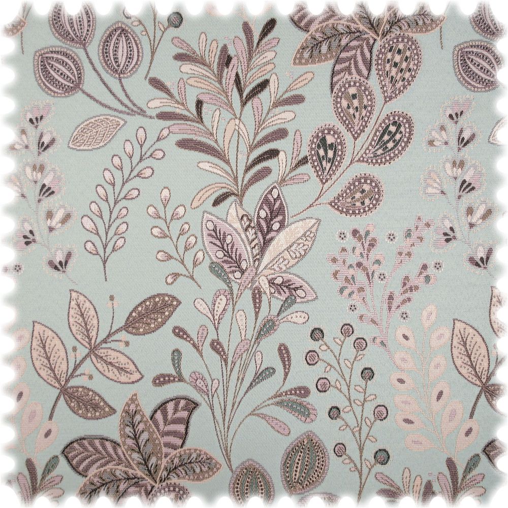 Jacquard Flachgewebe Möbelstoff Flores Hellblau