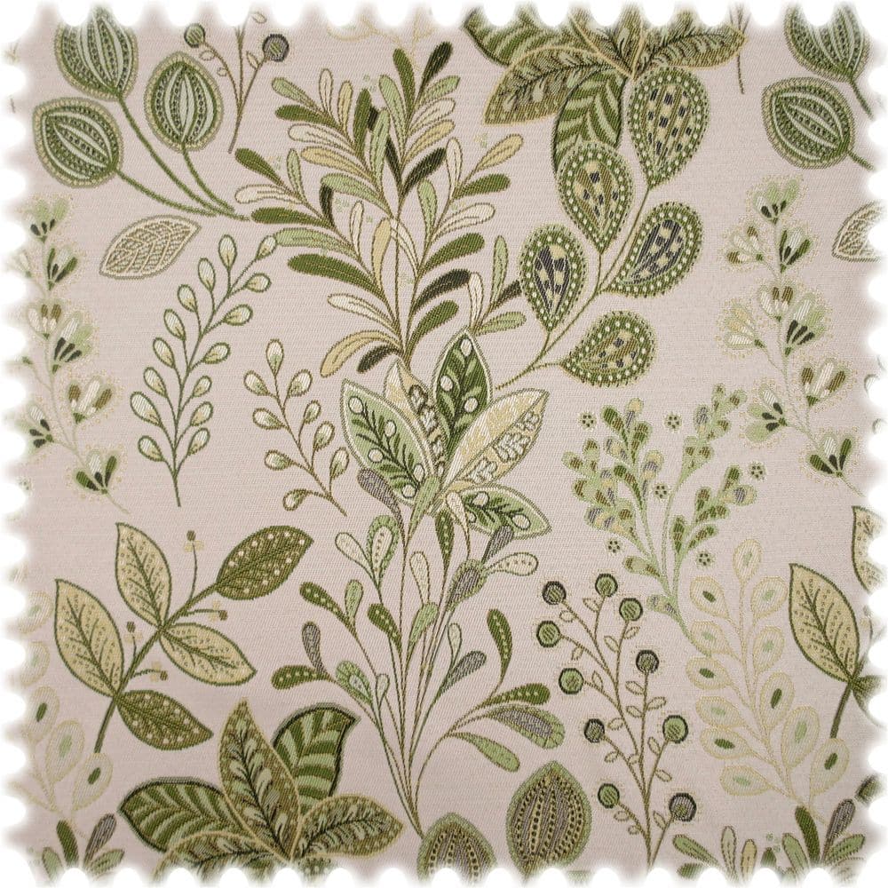 Jacquard Flachgewebe Möbelstoff Flores Oliv