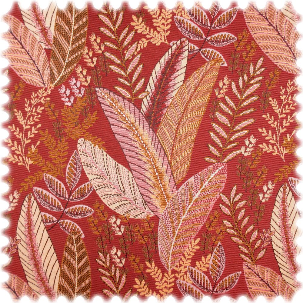 Jacquard Flachgewebe Möbelstoff Laurel Rot