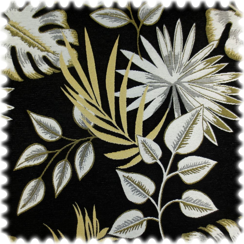 Jacquard Flachgewebe Möbelstoff Mureli Schwarz / Weiss / Gelb