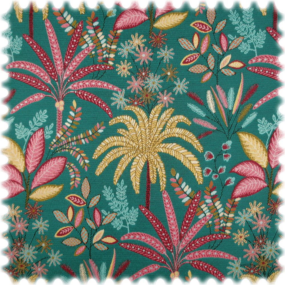 Jacquard Flachgewebe Möbelstoff Palmera Türkis