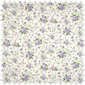 Möbelstoff Flora Little Rose Lila in Englisch Leinen Optik