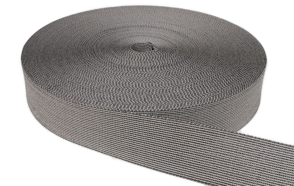 Polster Gummigurte Elastikmaterial Schwarz/Weiß 6 cm breit Dehnung 65 % Meterware