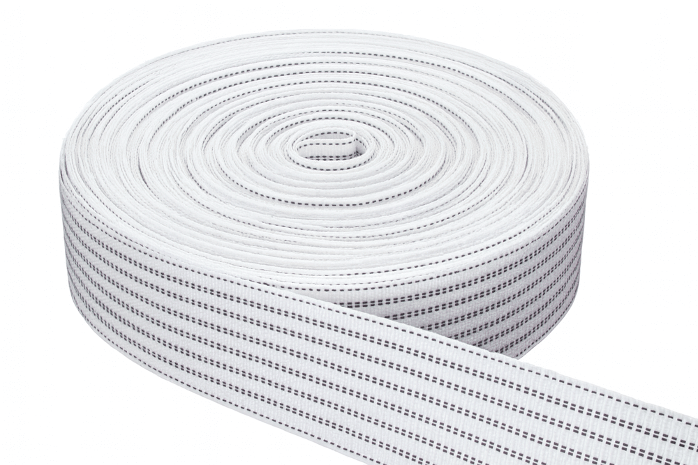 Polster Gurt Polyester Unelastisch Fest Fixiert Weiß / 8 Streifen Meterware
