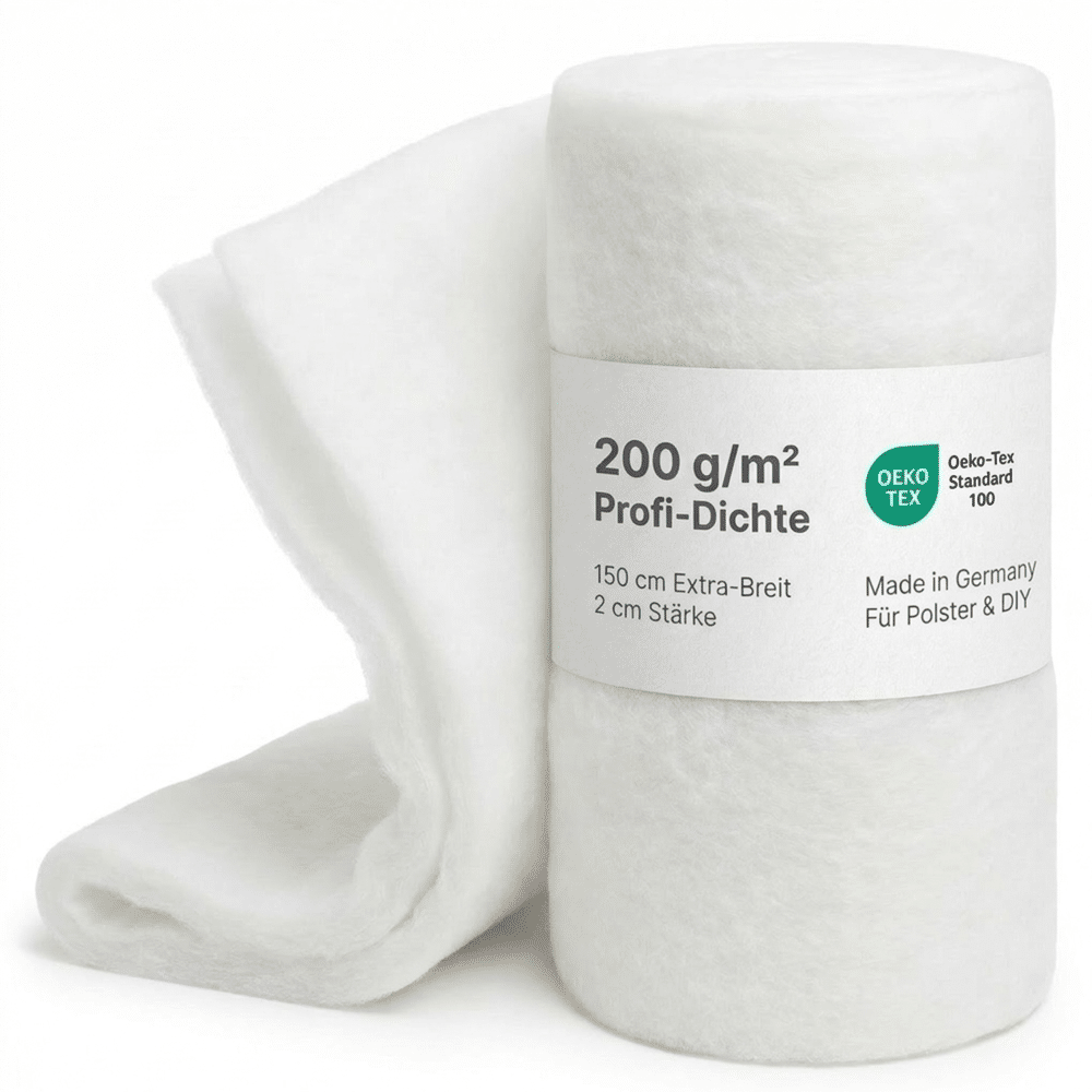 Polster Vlies Watte Weiß 150cm breit 200 g/m² Meterware