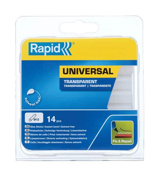 Rapid Transparente Schmelzklebestangen 12mm 125g