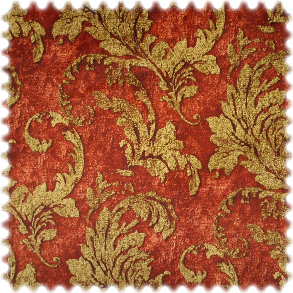 Samt Velours Möbelstoff Doha Terracotta mit Fleckschutz