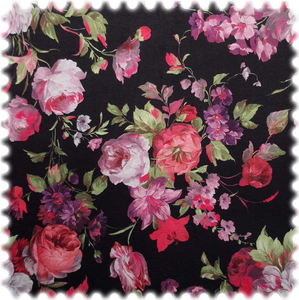 Samt Velours Möbelstoff Rose Schwarz mit Fleckschutza