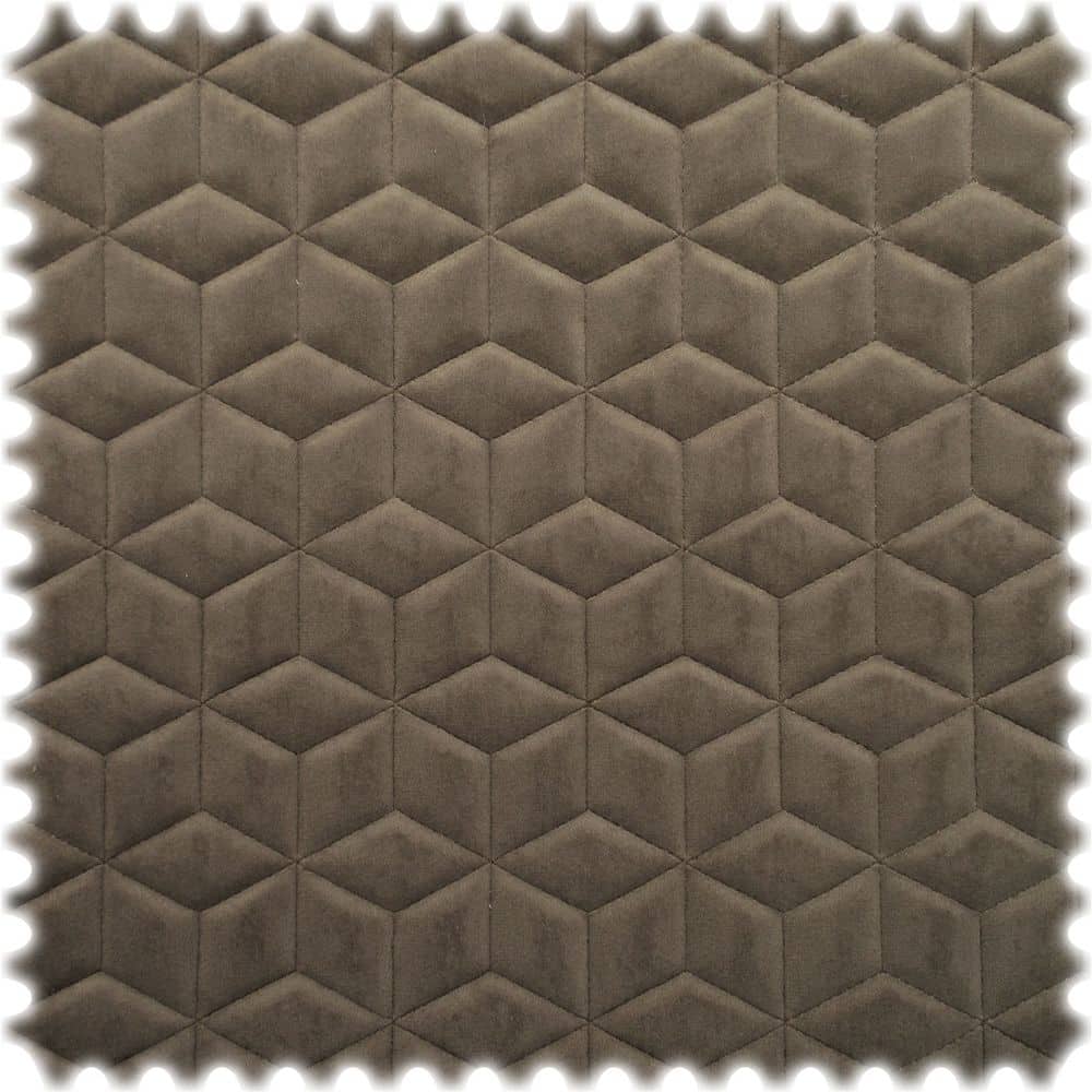 Samt Velours Stepp Möbelstoff New York Taupe mit Fleckschutz