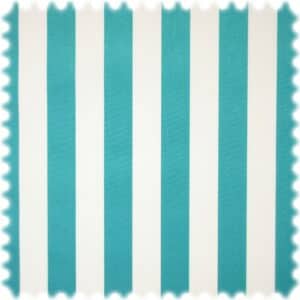 UV Beständiger Outdoor Möbelstoff Sunset Stripes Türkis / Weiß