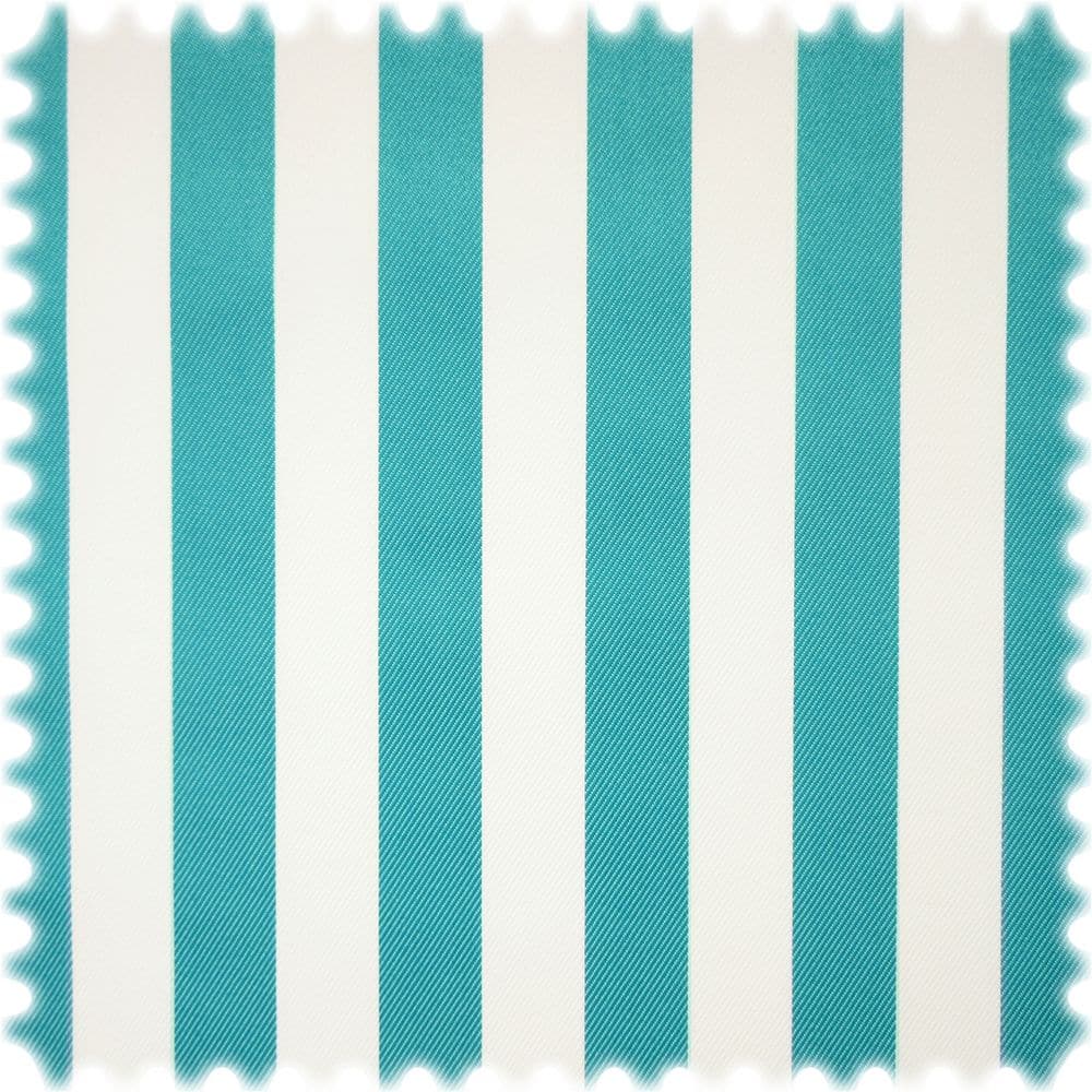 UV Beständiger Outdoor Möbelstoff Sunset Stripes Türkis / Weiß