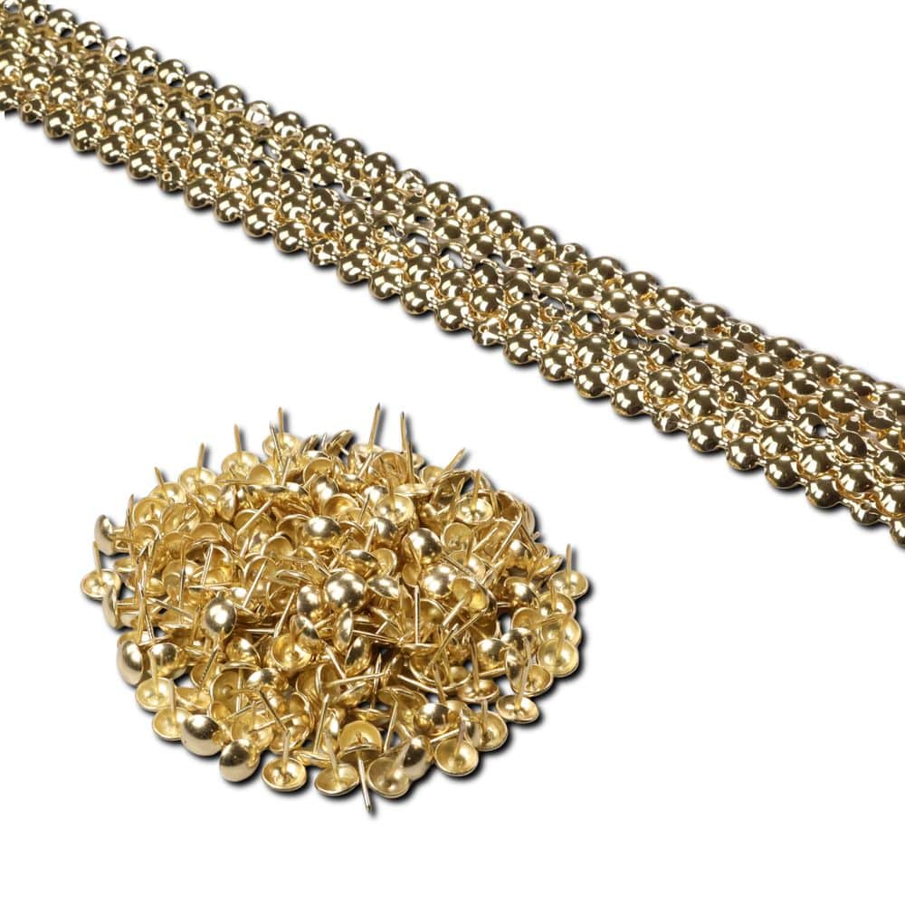 Ziernagelstangen 11 mm – Gold – 10 Meter Set inkl. 250 Ziernägel