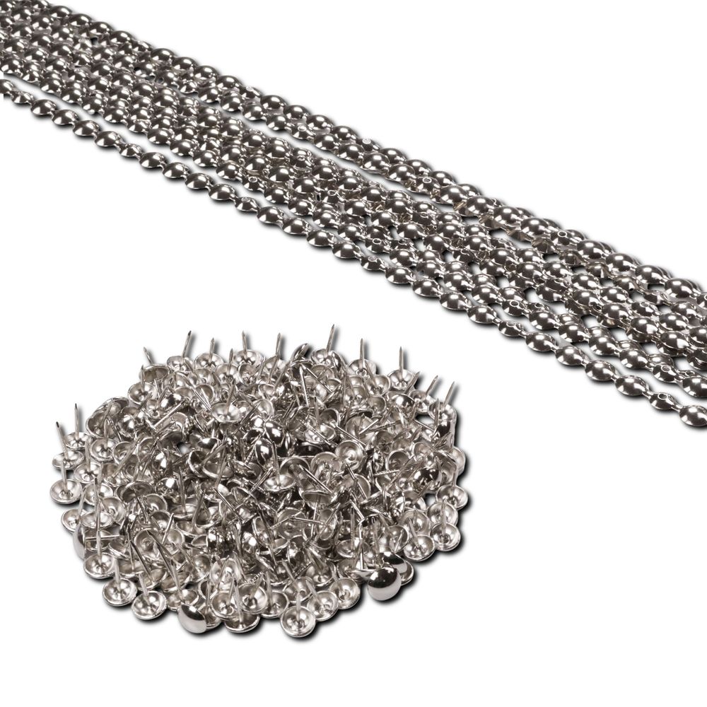 Ziernagelstangen 11 mm – Silber – 10 Meter Set inkl. 250 Ziernägel